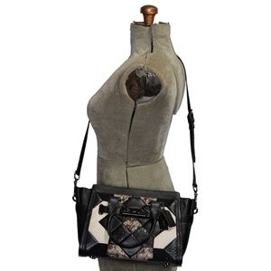 Canyon Quilt Coach Swagger 27 In Exotic Embossed Leather Crossbody Purse